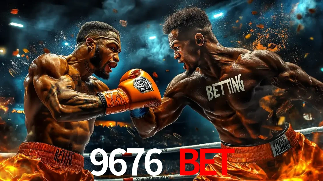 Dois boxeadores em uma luta intensa e explosiva, representando a adrenalina e as oportunidades de apostas em esportes de combate disponíveis na plataforma 9676 BET.
