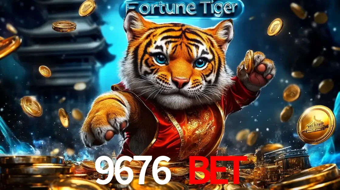 Imagem promocional do jogo de slot Fortune Tiger, com um tigre majestoso em traje tradicional cercado por uma fortuna em moedas de ouro, disponível agora no cassino 9676 BET.